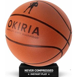 Silent Basketball Size 7, Not Vacuum Compressed, Gift Ready Box Packaging, Quiet Indoor Foam Ball with Deep Grooves for Home Dribbling Practice, Official Size 7
