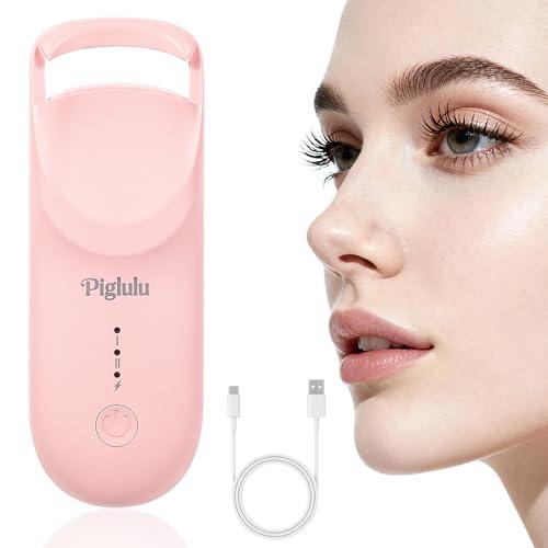 Heated Eyelash Curler, Mini Electric Eyelash Curler for Women with 5s Fast Heating & 24H Long-Lasting Curl, 2-Level Temp Control, Anti-Burn Silicone Pad, Portable Type-C Charging