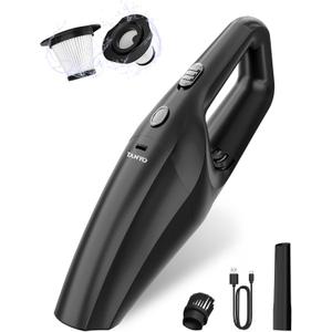 TANYO Handheld Car Vacuum Cordless, Portable Vacuum Cleaner with High Power Suction, Rechargeable Hand Held Vacuum, Mini Handheld for Car Home Office, Pet Hair, Black