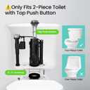 R&T Universal Dual Flush Valve for 2-piece Toilet with Top Push Button Toilet Repair Kit Inside Tank Compatible with 3-Inch and 2-Inch Toilet Drain Outlet A2422