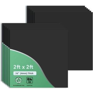 Smooth Black Drop Ceiling Tile 2ft x 2ft, PVC Ceiling Panel Waterproof, Washable and Fire-Rated - High-Grade PVC to Prevent Breakage-Package of 12 Tiles