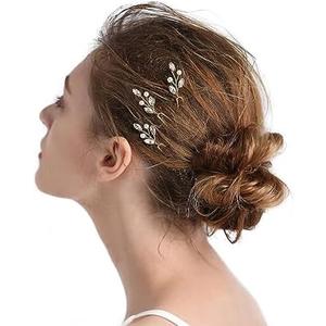 Pack of 3 fxmimior 3 PCS Bridal Women Vintage Wedding Party Hair Pins Crystal Hair Accessories (Silver)