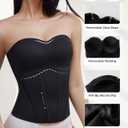 USEASY Women's Strapless Top Black Tanktop Women Flat Tummy Shapewear Strapless Tank Tops for Women with Soft Tummy Control Black XL (XL)
