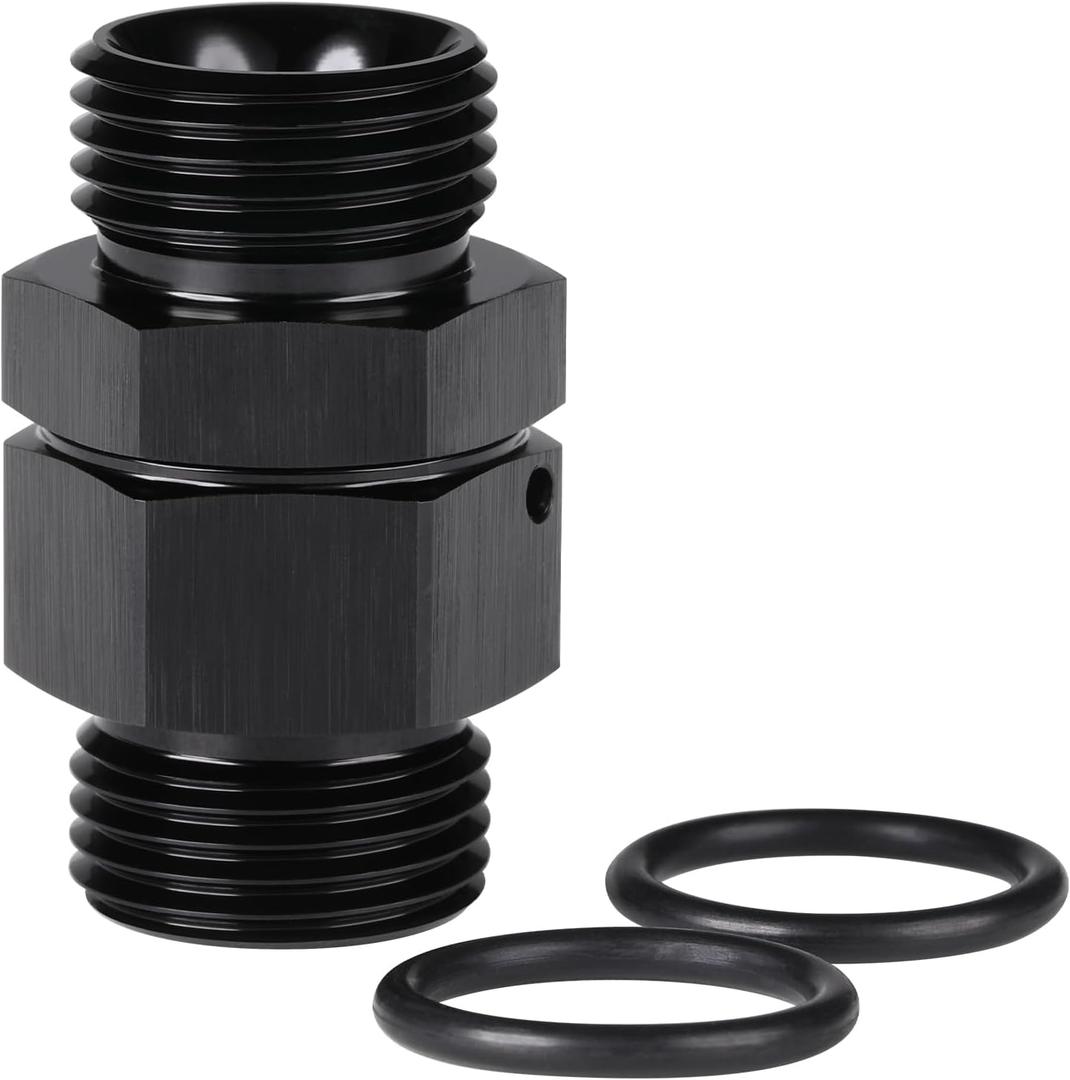 8AN -8 ORB Male to 8AN -8 ORB Male Swivel Union Fitting Adapter Coupler Aluminum Black