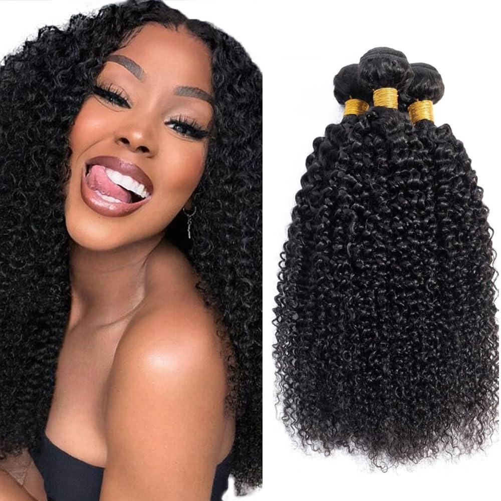 Loose Curly Bundles Human Hair Natural Black Color Peruvian Virgin Hair 3 Bundles 16 18 20 Inch Curly Bundle Soft Hair Extensions
