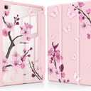 May Chen for Samsung Galaxy Tab S6 Lite Case 10.4 Inch 2024/2022/2020 - Built-in Pencil Holder with Shockproof Cover Clear Transparent Back Shell Auto Wake/Sleep, Pink Cherry Blossom