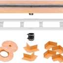 Schluter Kerdi Line Shower Drain with 24" Stainless Steel Channel Body and Waterproof Kerdi Collar - Ideal for Showers and Wet Rooms - Center Outlet Position, 23-5/8" Grate Length - KL1V60E60