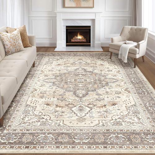 Amazon.com: 2x3 Rug Small Area Rugs: Washable Boho Neutral Vintage Soft Indoor Floor Oriental Carpet Farmhouse Floral Low Pile Non Slip Throw Carpet for Kitchen Entryway Bedroom Nursery Entry- Brown : Home & Kitchen