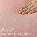 decorUhome Summer Decorative Neutral Linen Fringe Euro Sham Throw Pillow Covers Set of 2 Pink Pillow Covers with Tassels Soft Farmhouse Boho Accent Pillow Cases for Couch Bed Sofa 22x22 Inch