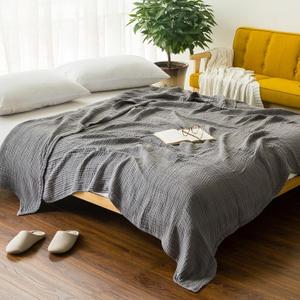 EMME Cotton Blanket Queen Size for Bed Soft Large Muslin Bed Blankets 90"*90" Lightweight Breathable Grey Blanket All Season Gauze Blanket, Grey