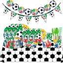 2026 World Cup Soccer Party Decoration Set,Football Party Decorations Soccer Theme Tableware Set, For Soccer Matches, Birthdays, Sports, And Parties Serves