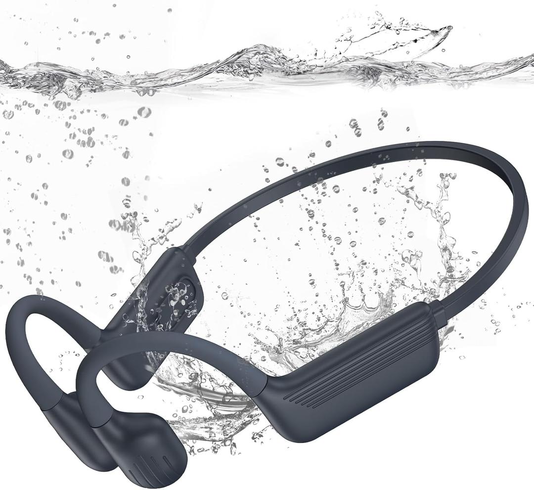 MARLALL Swimming HeadphonesBone Conduction Headphones, IP68 Waterproof Open Earphones, LiteSurge Bluetooth 5.4 Underwater Sport Earbuds with 32 GB MP3 Memory for Swimming, MarathonGrey
