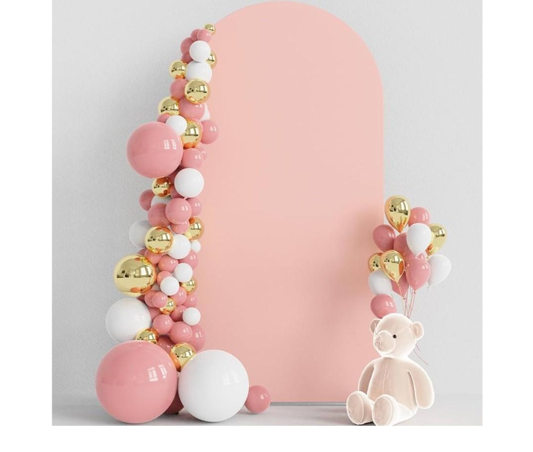 Wokceer 6.6FT Wedding Arch Cover Spandex Fitted Wedding Arch Stand Covers Round Top Chiara Arch Backdrop Cover for Birthday Party Ceremony Banquet Decoration