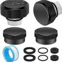 2PCS ASSE 1019-A Repair Kit(Fine Thread), ASSE 1019 A Vacuum Breaker Replacement, Anti Siphon Valve Repair Kit, 2PCS Outdoor Faucet Repair Kit(Black) with 2PCS 3/4"GHT Hose End Caps(Black)