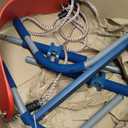 Gym1 Doorway Indoor Swing & Pull-Up Bar Set - Sensory Swing with Rope Ladder - Built-in Pull-Up Bar for Kids Workout Equipment - Easy No-Drill Mount for Indoor Playset - 2-Piece, Red/Blue