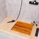NNN 27" x 27" Teak Shower Mat Handcrafted, Marine-Grade Reinforced, Supports Up to 400 lbs, Indonesian Teak.