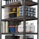 Storage Shelves 5 Tier Garage Shelving Heavy Duty Adjustable Metal Shelving Unit, Garage Shelves for Basement, Warehouse, Pantry, Closet, Kitchen 72 in H x 48 in W x 24 in D, Black