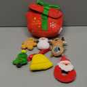 My First Plush Christmas Box Plush Playset 7PCS Plushies Gingerbread Bell Santa Claus Christmas Tree Snowman Elk with Mirror Plushy for Girls Boys