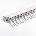 3.6ft Upgraded Aluminum Curtain Track, Can be Used as an Extension Track Rod, Ceiling or Wall mount, Living Room or Picture Windows and Room Divider with Runners and Hooks (White)