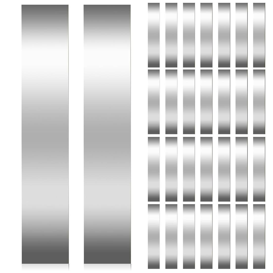 30 Pieces Shim Stock Assortment Metal Shim Stock 304 Stainless Steel Strips 1" Width x 6" Length, 0.0007", 0.001", 0.0015", 0.002", 0.003", 0.004", 0.005", 0.006", 0.008", 0.01" Thickness Metal Shims