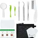 Tick Removal Tool & Twister Kit for Dogs, Cats & Humans, 10-in-1 Stainless Steel Tick Removers & Tick Puller Set - Professional Tick Tweezers Tool for Camping, Hiking & Dog Tick Remover