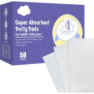 50 Packs Super Absorbent Urine Pads Portable Child Used with Travel Potty Bags Disposable Liners for Toddlers, Toilet Seat for Kids Pee Training