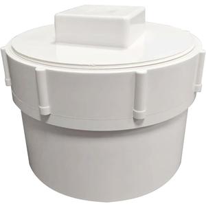 6" PVC Sewer Cleanout Adapter with Plug Pipe Fitting DWV Flush Sewer Cleanout Cap for Drainage Piping System