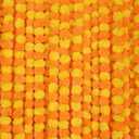 5 PC - 5 feet Marigold Garland |Indian/American Wedding Party Mantle Decoration, Faux Garlands Wedding Garland, Diwali Decoration, Spring Bush Floral! 