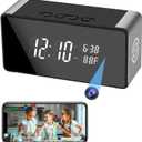 MEBAO Hidden Camera with Alarm Clock & Bluetooth, Ultra 4K HD Wireless Indoor Camera for Home Security, WiFi Mini Nanny Cam with Night Vision, Motion Detection, Remote Live Stream, Black