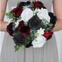 Stemless Rose Artificial Flower Heads, 200Pcs Black 1.97in Foam Roses for DIY Craft Wedding & Baby Shower Decoration