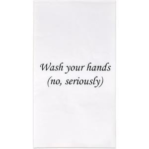 Gift Boutique 100 Funny Bathroom Guest Napkins Disposable Paper Pack Wash Your Hands No Seriously Dinner Hand Napkin for Powder Room Wedding Holiday Anniversary Bridal Shower Party Decorative Towel
