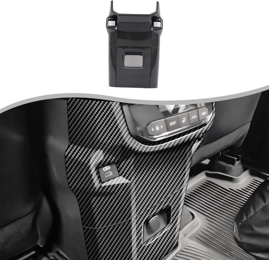 Car Center Console Back Anti Kick Panel Compatible with Toyota Grand Highlander 2024 2025 2026,Rear Center Armrest Box Anti Kick Protection Cover Interior Accessories 1PCS (Carbon Fiber Pattern)