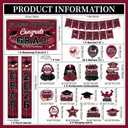 Graduation Decorations 2026 Maroon Graduation Party Decor Set include Congrats Grad Banner Backdrop Class of 2026 Balloons Party Supplies