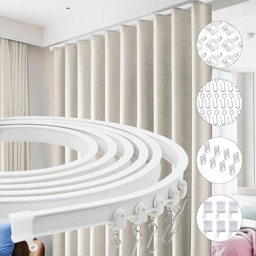 Room Divider Curtains with Flexible Track, 95% Blackout Heavy Ceiling Curtains, Noise-Reducing Privacy Room Divider, Easy Installation for Windows, Ceiling Curtain Track, (3M Bundle)