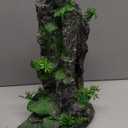 Large Fish Tank Decorations - Mountain View Aquarium Ornament with Tree House Cave