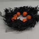 GENMOUS Halloween Wreath for Front Door - 22inch Eucalyptus Wreaths with Pumpkin, Maple Leaves, Dry Branches for Indoor Outdoor Wall Window Porch Patio Garden Farmhouse Home Party Prom Decoration