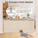 78" Retractable Extra Wide Baby Gates for Doorways, Long Mesh Dog Gate for Large Openings, Indoor Outdoor Pet Gate for Deck Porch Kitchens Hallways, 34" Height, Beige