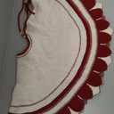 Mr. Pen- Knitted Christmas Tree Skirt 24 inches, Red & White, Small Christmas Skirts for Xmas Trees