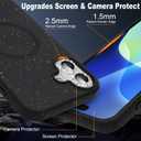 MZELQ for iPhone 16 Case, Compatible with MagSafe, Shower Black, Shockproof, Drop Proof, Ultra-Slim, Diamond Camera Protector, Screen Protector, Silicone Designed for iPhone 16 Case