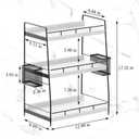Bathroom Counter Organizer,Bathroom Countertop Organizer with Baskets,Vanity Organizers,Counter Shelf,Countertop Storage, Makeup Organizers(White), 3 Tier