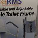 RMS Toilet Safety Frame & Rail - Folding & Portable Bathroom Toilet Safety Rails - Handrail Toilet Bars with Adjustable Height (White)