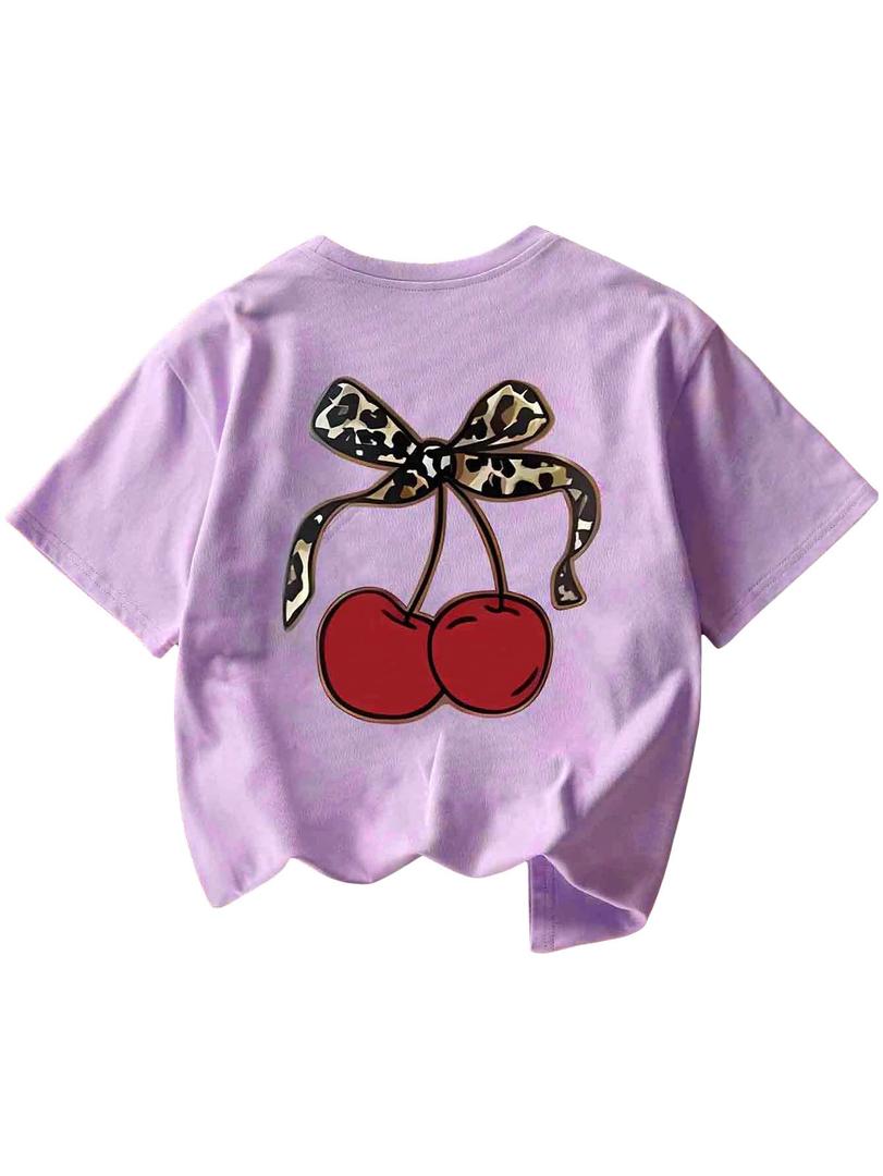 RoseSeek Girl's Geometric Star Graphic Tee Tops Casual Summer T Shirt