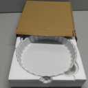 10 x 2 in. Deep Ceramic Pie Pan w/ Dual Handles for Baking Pies Quiches Tarts Lead Free Oven Microwave Dishwasher Safe