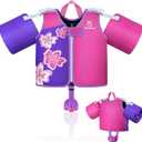 Vvinca Toddler Swim Vest for Kids 13-30-50 lbs Boys Girls Puddle Kids Jumper Toddlers Pool Floaties Jacket with Adjustable Crotch Strap Sleeves Shoulder for 1-5 Years Old Baby Infant Learn to Swimming, Medium