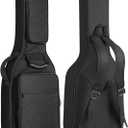 LETSROCK Electric Guitar Case with 0.7 Inch Thick Padding 3 Pockets with Electric Guitar Gig Bag, Adjustable Shoulder Strap Compatible with 38 40 41 Inch Electric Guitar (Jet Black), Style 1
