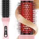 DORISILK Infrared Thermal Hair Brush for Sleek, Shiny Hair，1.5inch Thermal Round Brush for Blowout Look，Heated Round Brush for Curling and Straightening，Dual Voltage for Travel Using