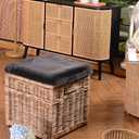 Square Fur Sheepskin Chair Cover Seat Cushion Pad Super Soft Area Rugs for Living Bedroom Sofa 18" x 18" (18" x 18" (Pack of 1), Shearling Dark Gray)