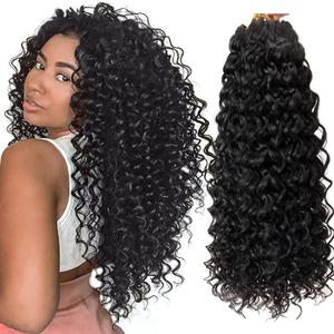 8 Packs Curly Crochet Hair GoGo Curl Crochet hair for Women Natural Black Deep Wave Braiding hair, Synthetic Bohemian Crochet Braid Water Wave Crochet hair Extensions (18inch, 1B)