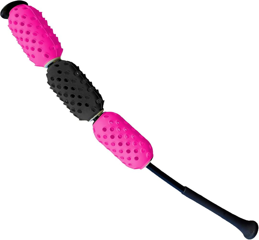 Aero Swing Baseball & Softball Swing Trainer, Bat Swing Wind Resistance Pineapples Generate More Bat Speed Up to 20+ MPH, Unlock Swing Speed Increases, Great Baseball and Softball Gifts. (Black and Pink)