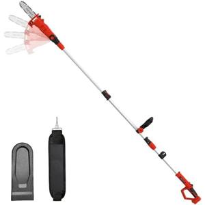 SHOHO Cordless Pole Saw Compatible with Milwaukee M18 Battery (Tool Only) | 8-Inch Electric Pole Saws for Tree Trimming, Extension to 14.8-Ft, Auto Lubrication System, 4-Angle Adjustable Head Pole Saw